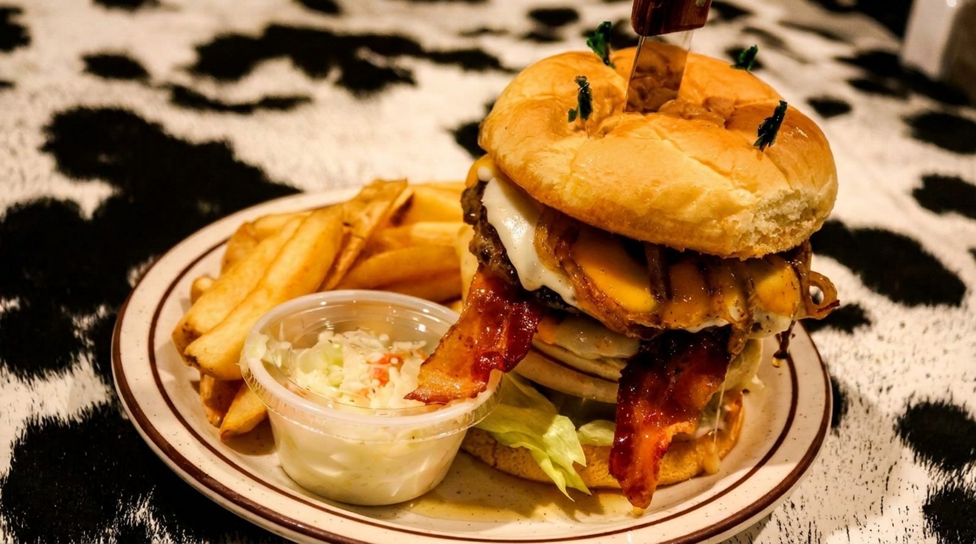 Double Patties, Four Cheeses, Bacon, Mushrooms